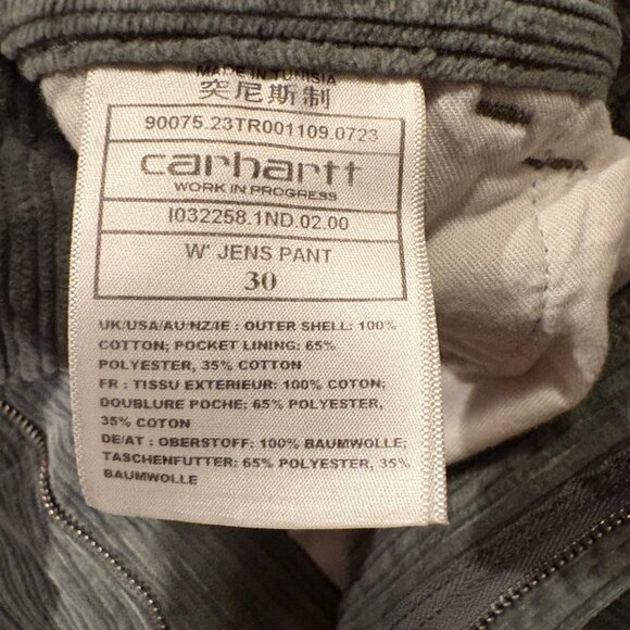 Carhartt WIP Work In Progress Corduroy Wide Leg Jen's Pants Women's 30 - Picture 8 of 8